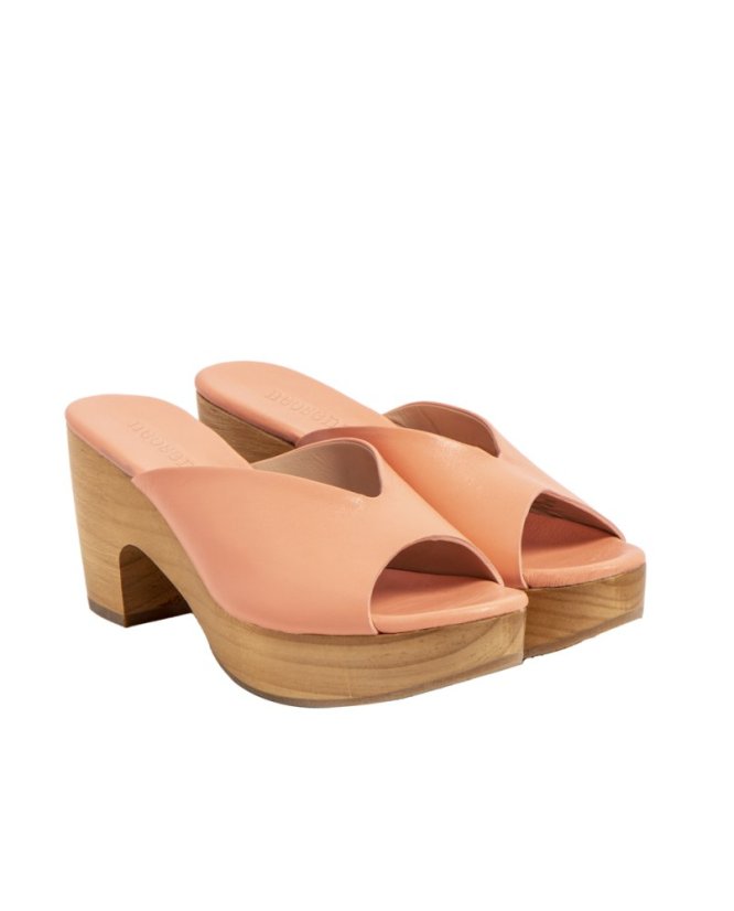 Elegantní dámské pantofle#S3274 NAPPA PEACH PINK/ ST.LAURENT SANDAL