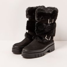Zateplené kozačky#1968 NOBUCK BLACK/AMBERES