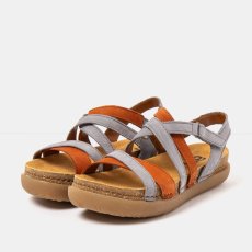 Dámské barevné sandály RHODES#1714 MULTI DENIM-DARK ORANGE /RHODES