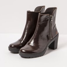 Kotníčkové boty s podpadkem#1759 NAPPA SHINNY BROWN/ TRAVEL