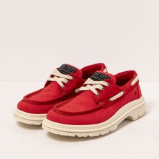 Designové polobotky#1901 NOBUCK-CANVAS RED/ BIRMINGHAM