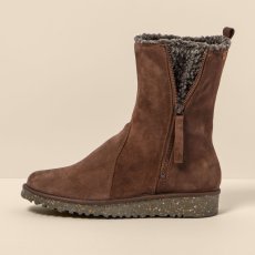 Polokozačky s kožíškem#N5633 SILK SUEDE CHOCOLATE / FELSEN