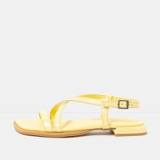 Dámské elegantní sandály BERGAMO#2001 NAPPA SHINNY PALE YELLOW / BERGAMO