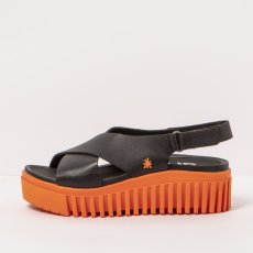 Dámské sandály na platformě BRIGHTON#1574 NAPPA BLACK-ORANGE/BRIGHTON Dámské sandály na platformě BRIGHTON#1574 NAPPA BLACK-ORANGE/BRIGHTON