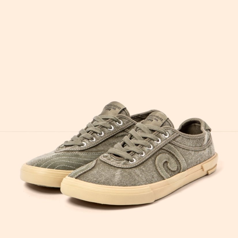 Barefoot plátěné tenisky TEKO#N5953 WASHED COTTON KAKI/TEKO