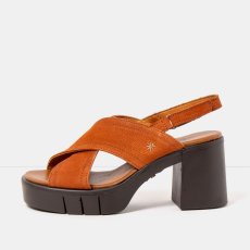 Dámské sandály na vysokém podpatku EIVISSA#1990 NOBUCK DARK ORANGE-BROWN / EIVISSA Dámské sandály na vysokém podpatku EIVISSA#1990 NOBUCK DARK ORANGE-BROWN / EIVISSA