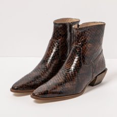 Luxusní kotníkové boty#S3353 FANTASY PYTHON BROWN/ RUCHE Luxusní kotníkové boty#S3353 FANTASY PYTHON BROWN/ RUCHE
