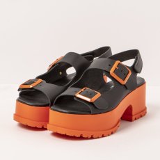 Sandály na platformě#1821 NAPPA BLACK-ORANGE/ MANCHESTER