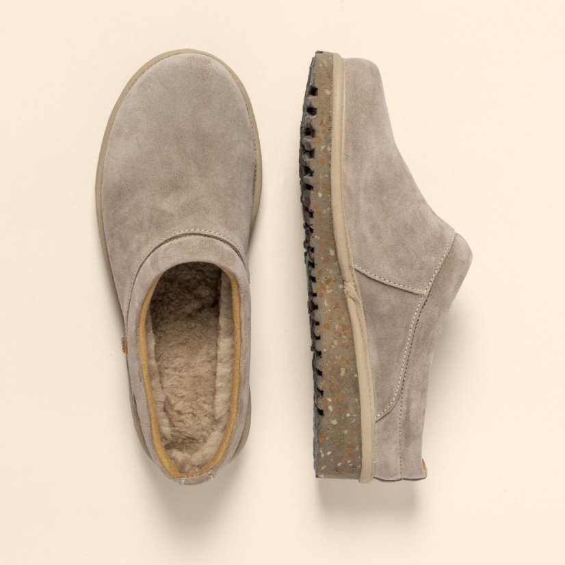 Nazouváky s kožíškem#N5636 SILK SUEDE TAUPE / FELSEN
