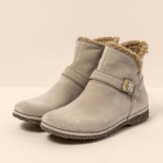 Kotníčkové boty s kožíškem#N5473 SILK SUEDE CREAM/ANGKOR