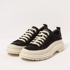 Polobotky se šněrováním#1898S SILK SUEDE BLACK-CREAM/ BIRMINGHAM