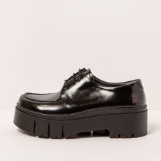 Dámské polobotky na platformě LEEDS#1764 NAPPA SHINNY BLACK / LEEDS