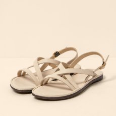 Dámské kožené sandály#N5694 SOFT NAPPA CREAM / TULIP