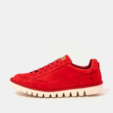 Kožené polobotky#1595 NOBUCK RED/ONTARIO