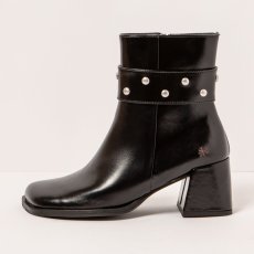 Kotníkové boty na podpadku#1706S NAPPA SHINNY BLACK/ VERONA Kotníkové boty na podpadku#1706S NAPPA SHINNY BLACK/ VERONA