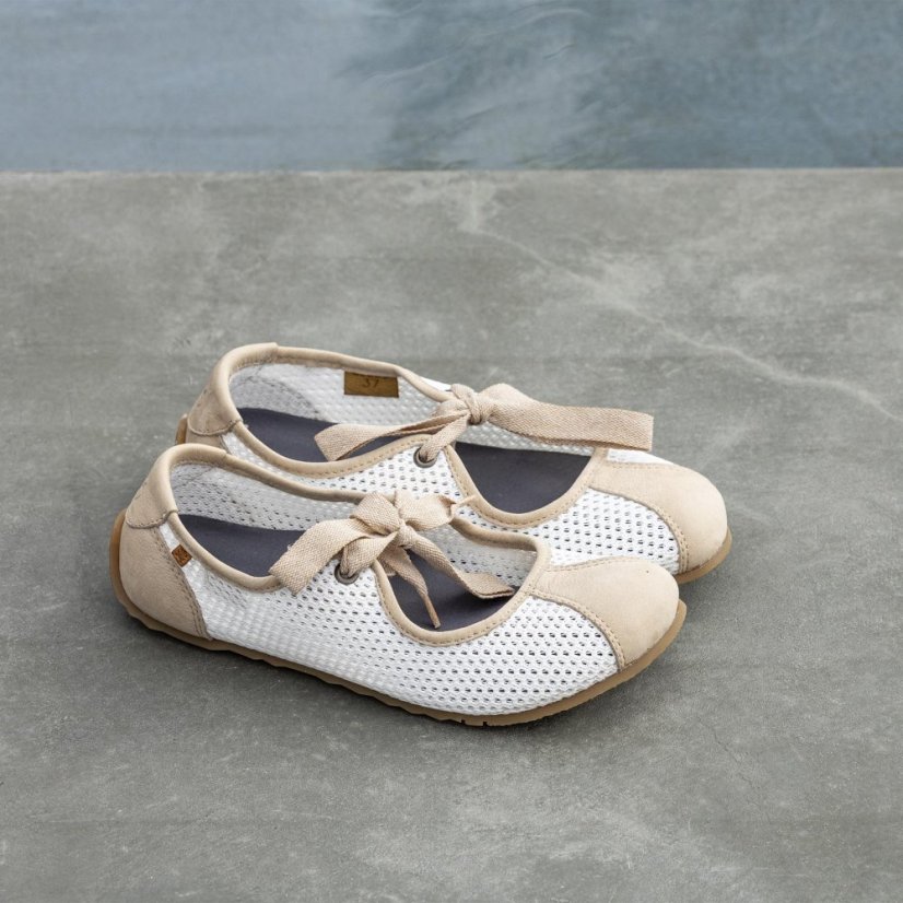 Barefoot baleríny ONDINA#N5936C MULTI MATERIAL WHITE/ ONDINA