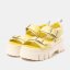 Dámské sandály na platformě LEEDS#2041 NAPPA SHINNY PALE YELLOW / LEEDS