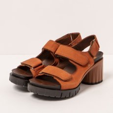 Sandály na podpatku#1923 NOBUCK DARK ORANGE/ MALIBU