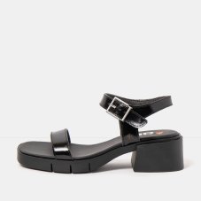 Dámské sandály na podpatku VARSOVIA#2060 NAPPA SHINNY BLACK / VARSOVIA
