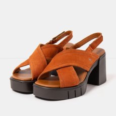 Dámské sandály na vysokém podpatku EIVISSA#1990 NOBUCK DARK ORANGE-BROWN / EIVISSA Dámské sandály na vysokém podpatku EIVISSA#1990 NOBUCK DARK ORANGE-BROWN / EIVISSA