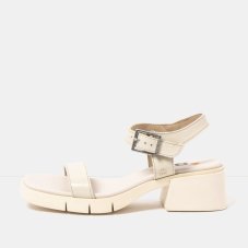 Dámské sandály na podpatku VARSOVIA#2060 NAPPA SHINNY CREAM / VARSOVIA