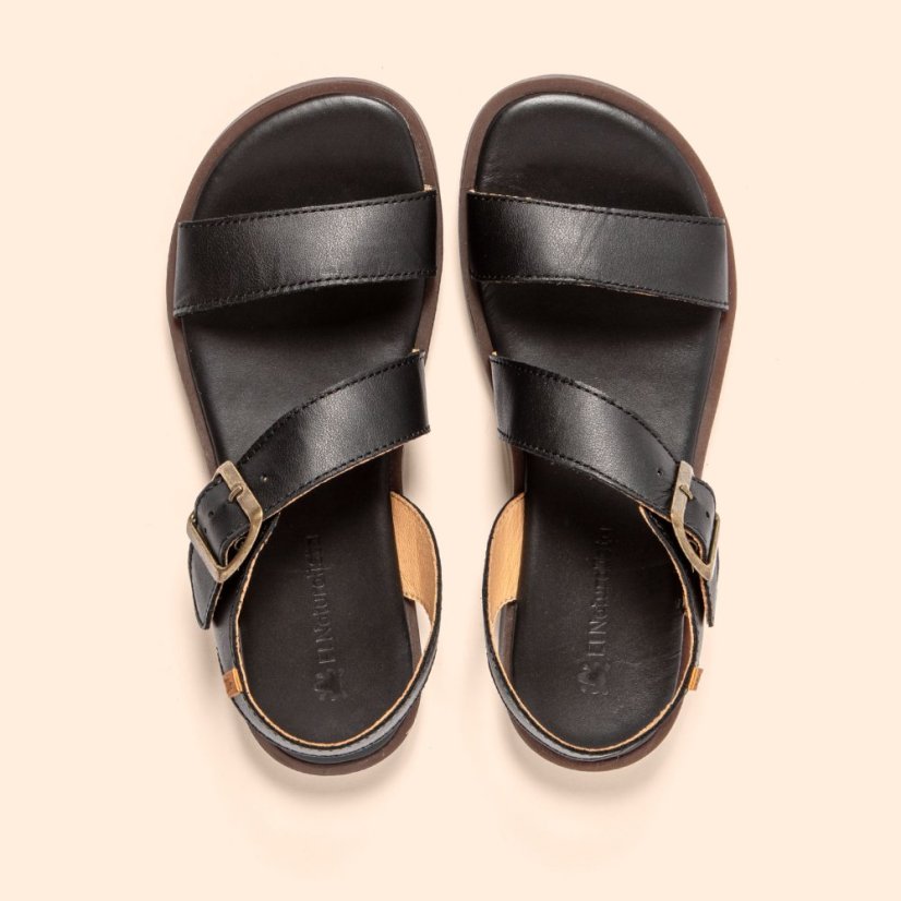 Dámské kožené sandály ARENISCA#N5887 SOFT NAPPA BLACK/ ARENISCA