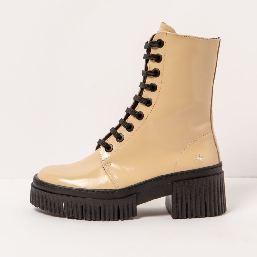 Vysoké boty#1375 NAPPA SHINNY CHAMPAGNE/YORK