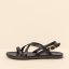 Dámské kožené sandály#N5694 SOFT NAPPA BLACK / TULIP