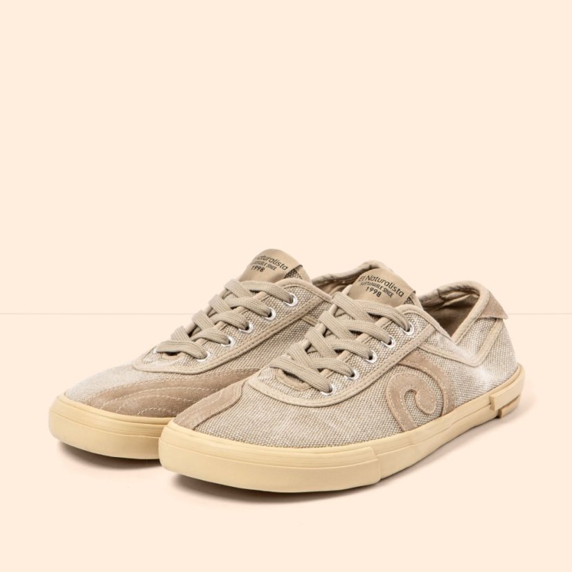 Barefoot plátěné tenisky TEKO#N5953 WASHED COTTON BEIG/TEKO