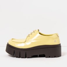 Dámské polobotky na platformě LEEDS#1764 NAPPA SHINNY PALE YELLOW / LEEDS