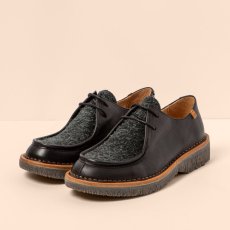 Dámské kožené polobotky#N5584 SOFT NAPPA WULF BLACK/ VOLCANO Dámské kožené polobotky#N5584 SOFT NAPPA WULF BLACK/ VOLCANO