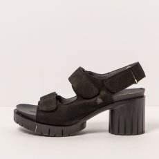 Sandály na podpatku#1923 NOBUCK BLACK/ MALIBU