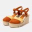 Dámské sandály na klínku CATANIA#2083 NOBUCK DARK ORANGE-HONEY/ CATANIA