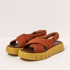 Dámské sandály na platformě MALAGA#1855 NOBUCK DARK ORANGE/ MALAGA