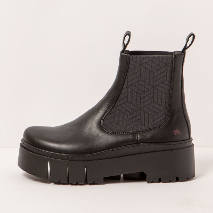 Kotníkové boty na platformě#1766 NAPPA BLACK / LEEDS