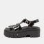 Dámské sandály na platformě LEEDS#2042 NAPPA SHINNY BLACK / LEEDS
