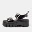 Dámské sandály na platformě LEEDS#2041 NAPPA SHINNY BLACK / LEEDS