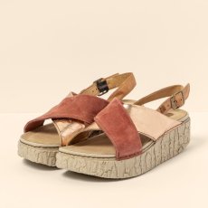 Sandály na platformě#N5972 MULTI LEATHER METALIZADO ROSA / SHINRIN