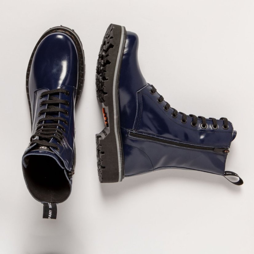 Kožené boty Glády#1167 NAPPA SHINNY NAVY / MARINA