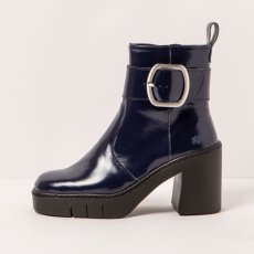 Designové kotníkové boty#1979 NAPPA SHINNY NAVY/BERNA