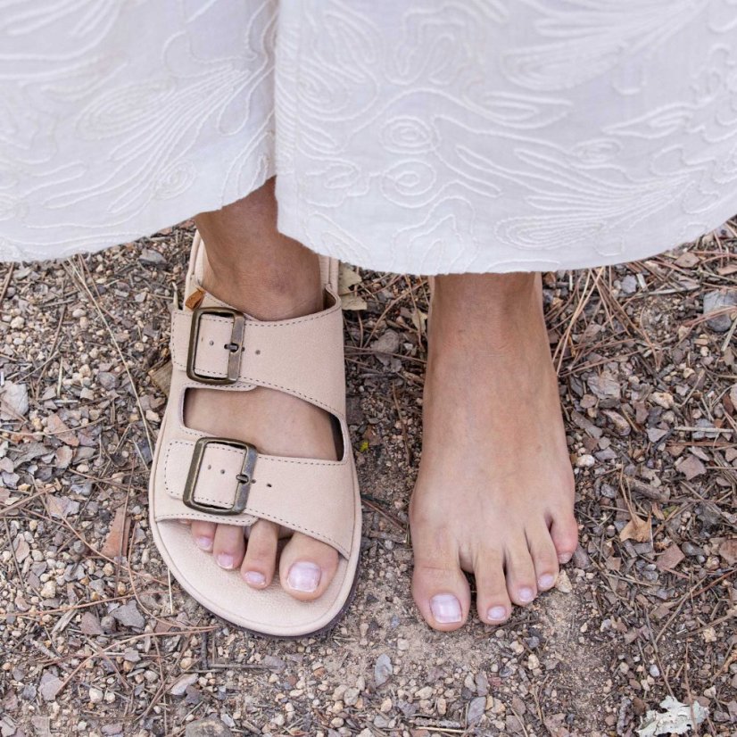 Barefoot pantofle BARE#N5682 NOBUCK LAVADO MALVA/ BARE SANDALS