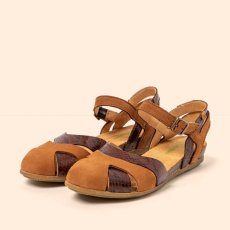 Dámské kožené sandály STELLA#N5207S NOBUCK-SNAKE CHOCOLATE/ STELLA