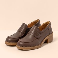 Semišové mokasíny s podpatkem#N5667S SOFT NAPPA TESTA / TICINO