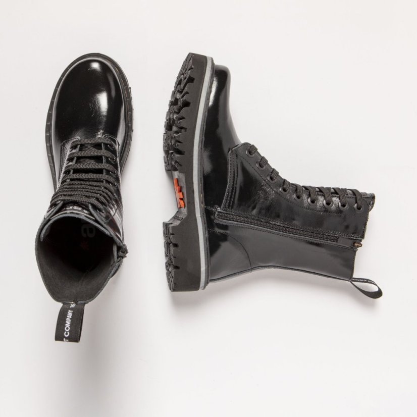 Kožené boty Glády#1167 NAPPA SHINNY BLACK / MARINA