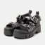 Dámské sandály na platformě LEEDS#2041 NAPPA SHINNY BLACK / LEEDS