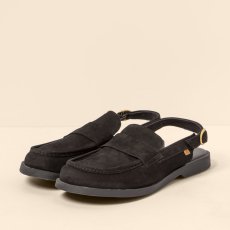Pantofle za patu#N5872 NOBUCK LAVADO BLACK/ ARENISCA