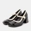 Dámské Mary Jane VERONA#1709 NAPPA SHINNY BLACK-CREAM / VERONA