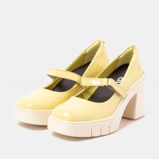 Dámské Mary Jane BERNA#1977 NAPPA SHINNY PALE YELLOW/BERNA
