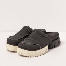 Pantofle na platformě#1884 CANVAS BLACK/ MADEIRA