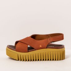 Dámské sandály na platformě BRIGHTON#1574 NOBUCK DARK ORANGE/BRIGHTON